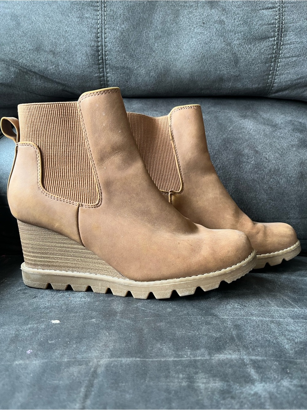 Target Women's Tan Wedge Chelsea Ankle Boots